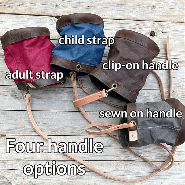 Dark Green Waxed Canvas and Leather Bucket (10 ounce)