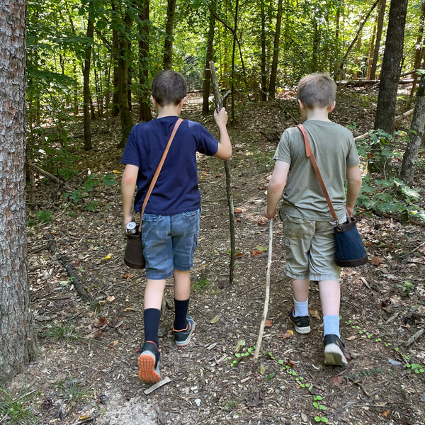 Blue Waxed Canvas and Leather Bucket (12 ounce)