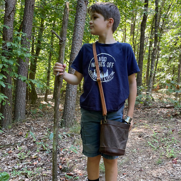 Light Green Waxed Canvas and Leather Bucket (12 ounce)