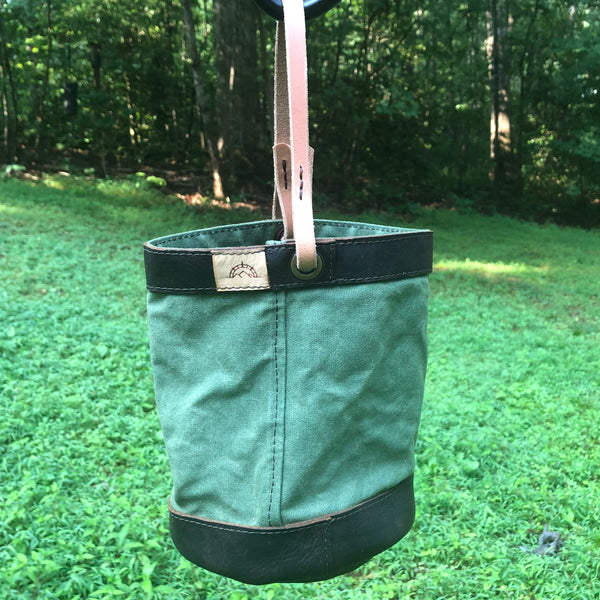 Light Green Waxed Canvas and Leather Bucket (12 ounce)