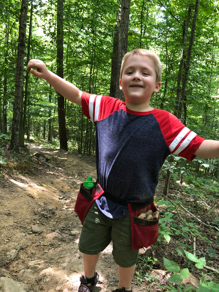 Adult size Pink Waxed Canvas and Leather Collecting Pockets