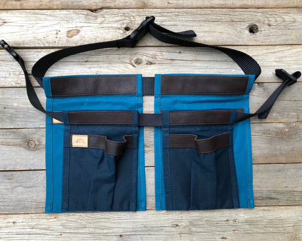 Adult size Red Waxed Canvas and Leather Collecting Pockets