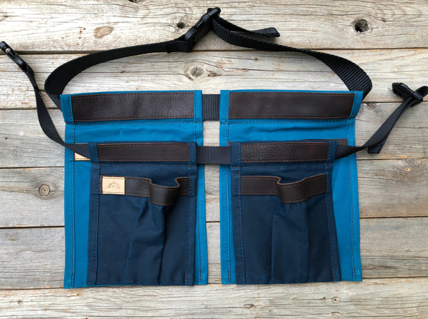 Child size Pink Waxed Canvas and Leather Collecting Pockets