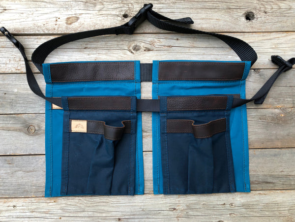 Child size Red Waxed Canvas and Leather Collecting Pockets