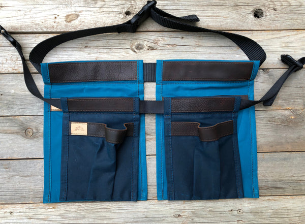 Child size Yellow Waxed Canvas and Leather Collecting Pockets