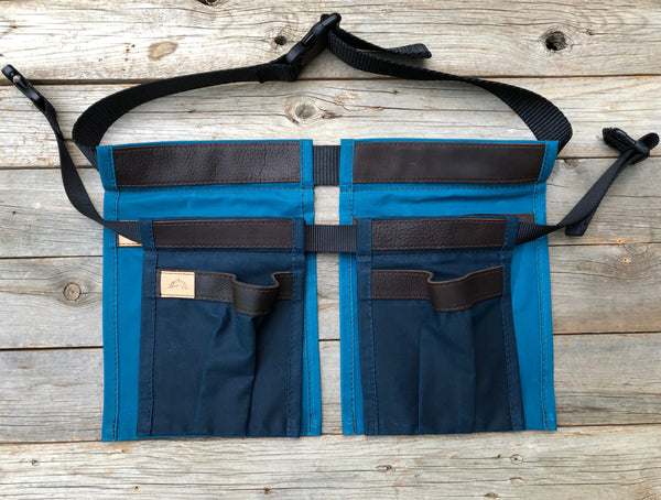 Adult size Pink Waxed Canvas and Leather Collecting Pockets