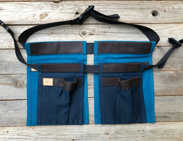 Adult size Yellow Waxed Canvas and Leather Collecting Pockets