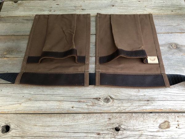 Adult size Brown Waxed Canvas and Leather Collecting Pockets