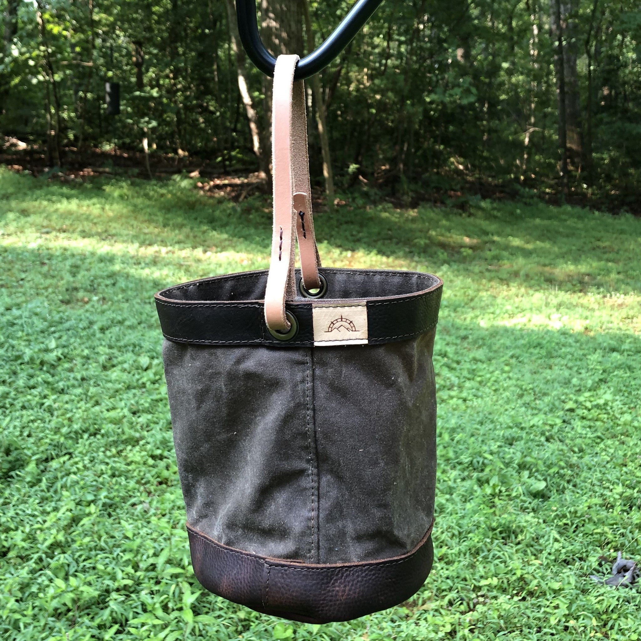 Brown Waxed Canvas and Leather Bucket (10 ounce)