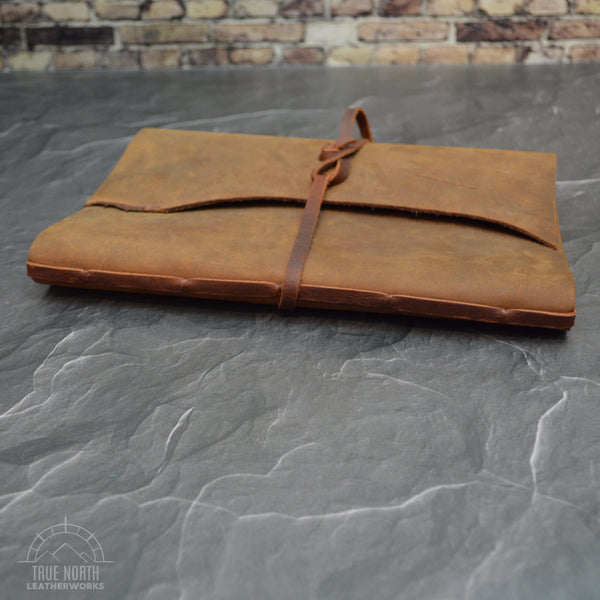 Large Leather Wrap Journal With Hand Stitched Pages