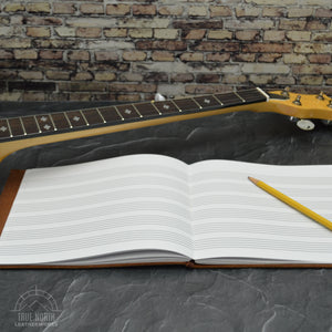 Small Hand Sewn Leather Music Practice Book (6 Staff)