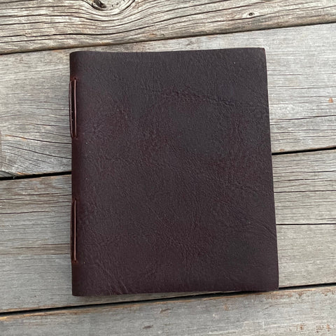 Small Leather Journal With Hand Stitched Pages * Dark Brown*