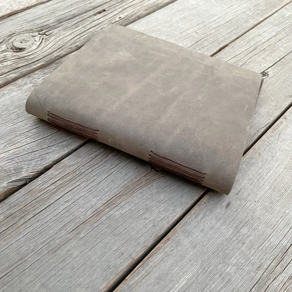 Small Leather Journal With Hand Stitched Pages *Gray*