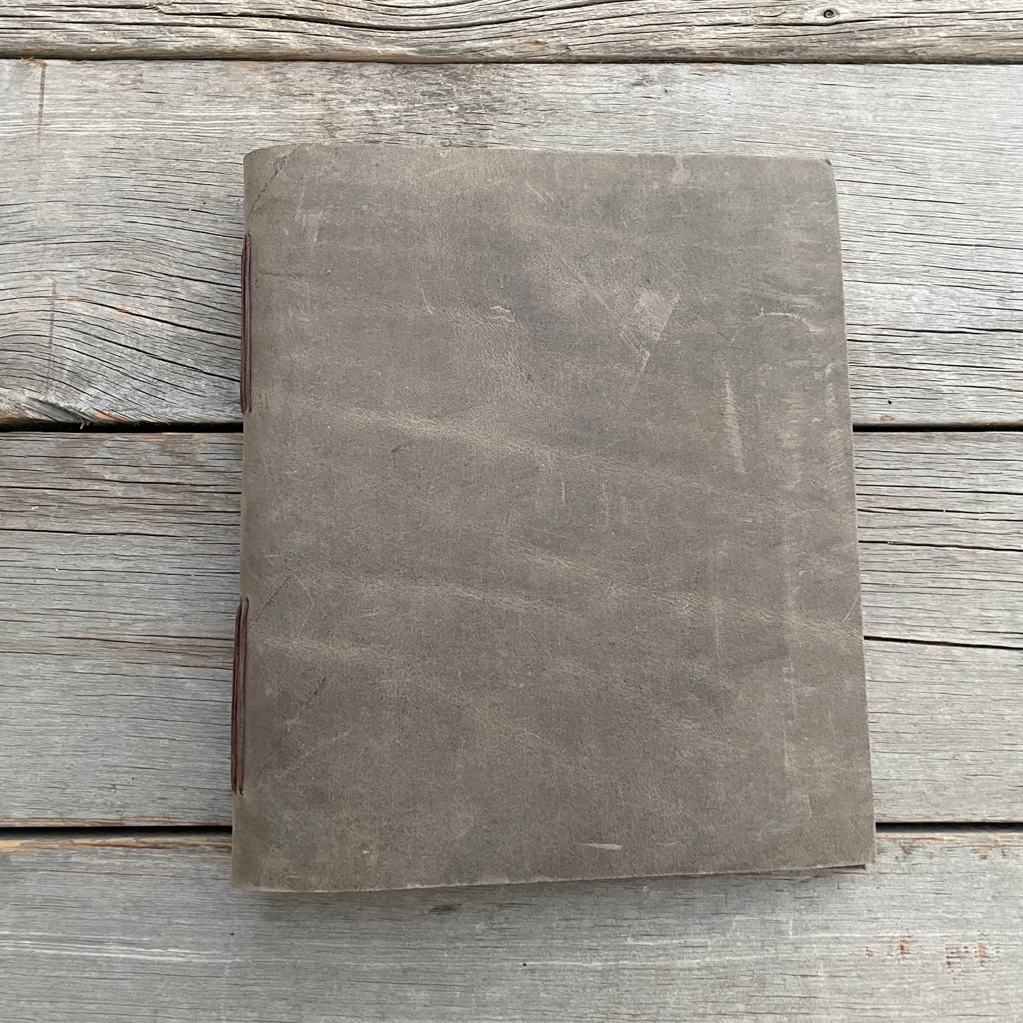 Small Leather Journal With Hand Stitched Pages *Gray*